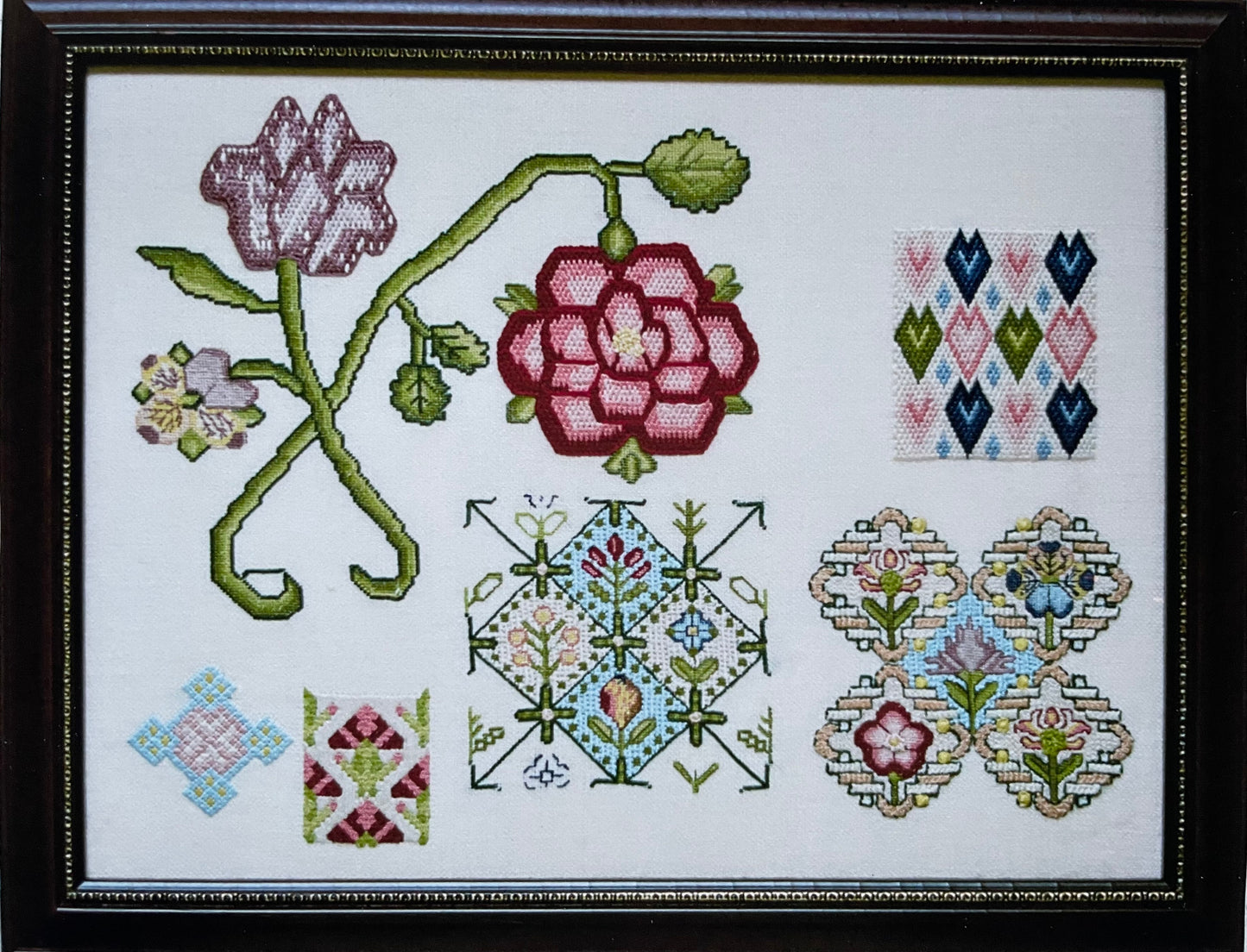 Flower Spot Sampler, mid 17th century